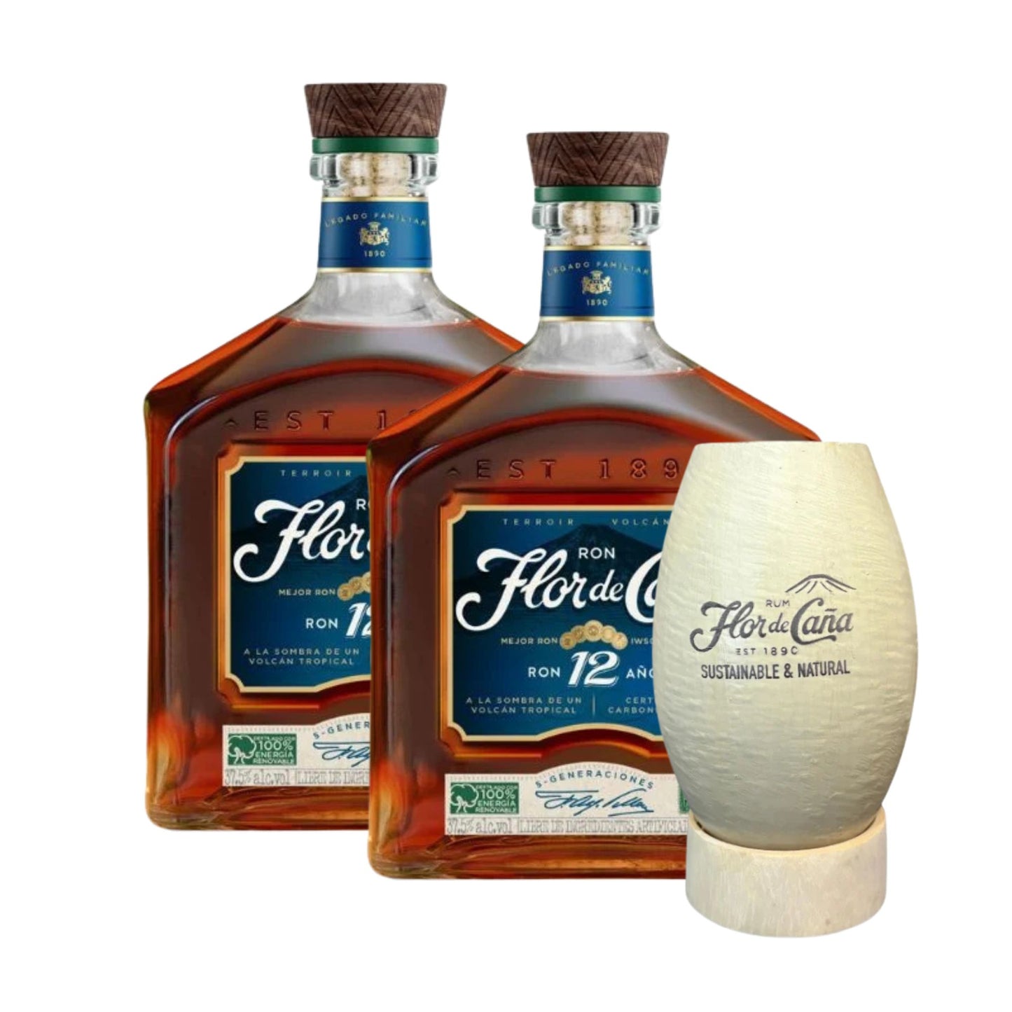 Ron Flor de Caña 12 Años + Jícara de Regalo