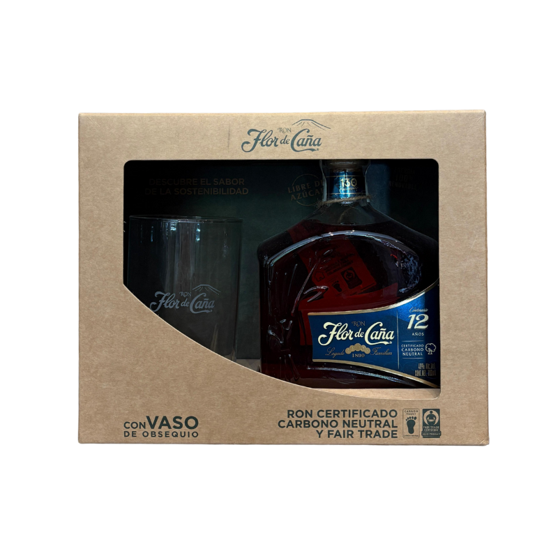 Vap Flor de Caña 12a + Vaso Jerte