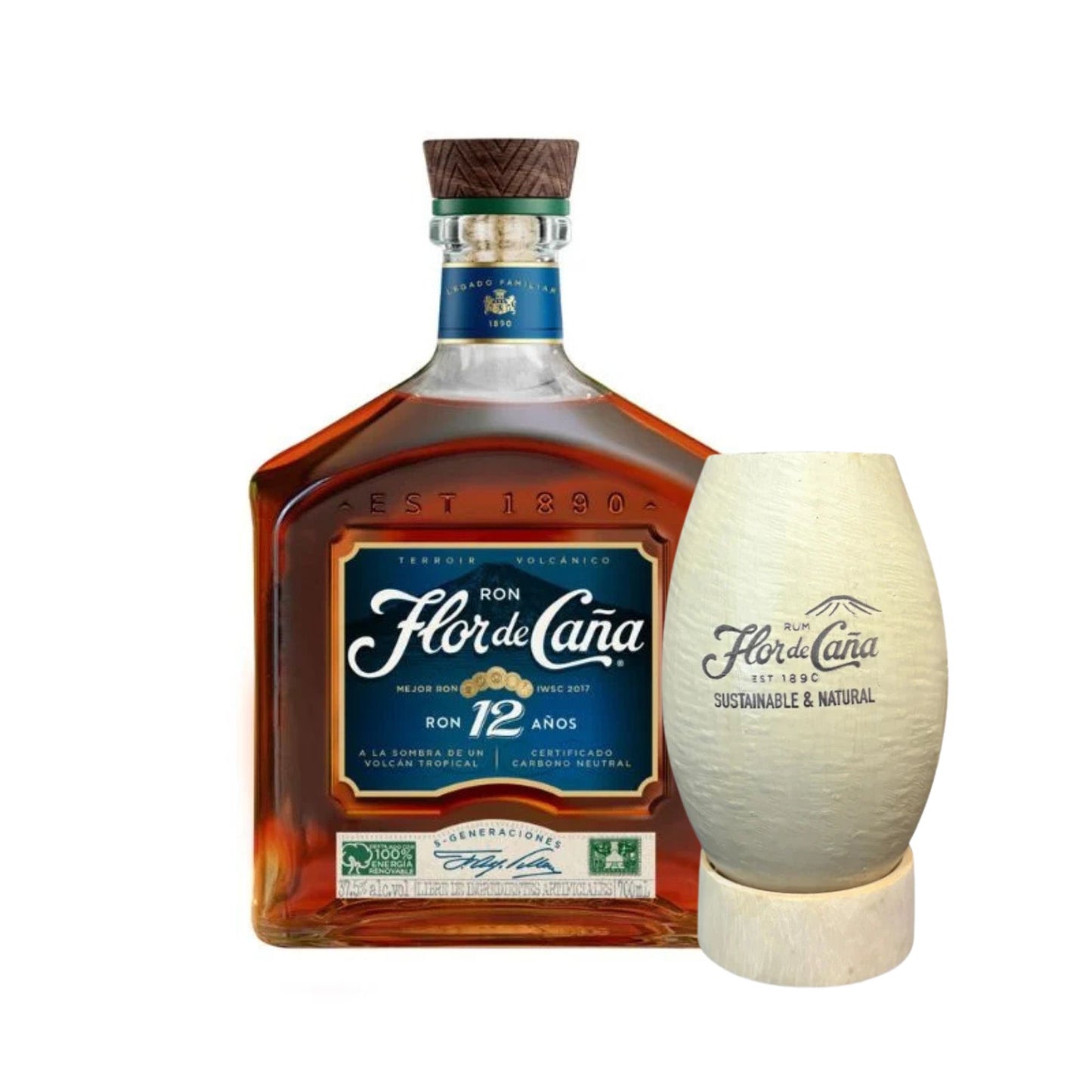 Ron Flor de Caña 12 Años + Jícara de Regalo