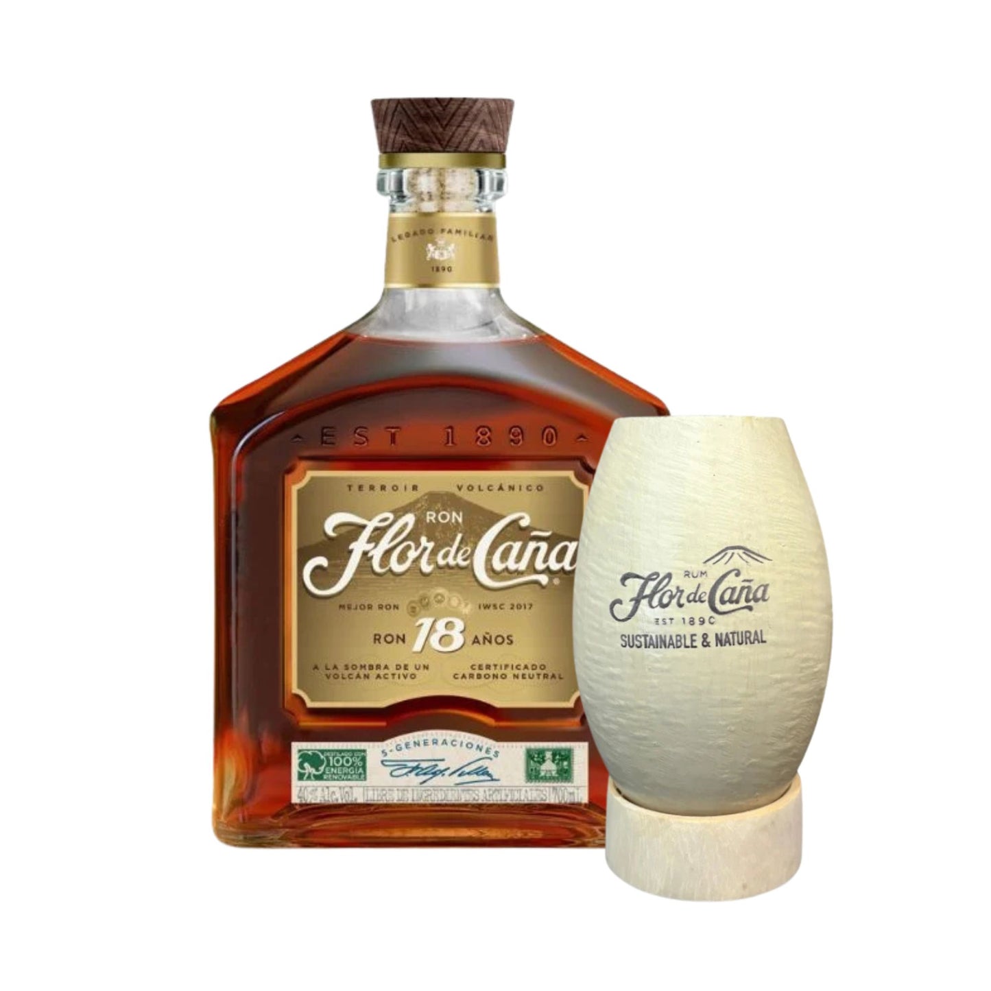 Ron Flor de Caña 18 Años + Jícara de Regalo
