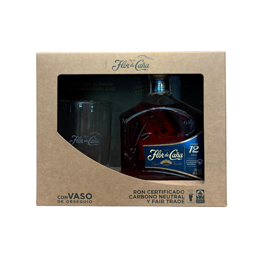 Vap Flor de Caña 12a + Vaso Jerte